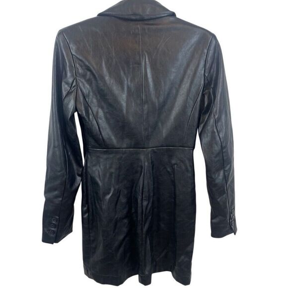 Express X Negin Mirsalehi Black Faux Leather Blazer Mini Dress NWT Size 0 $168 - Picture 2 of 9